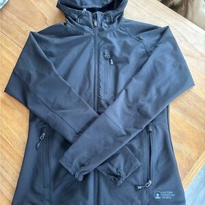 Eastern Mountain Sports Black Hooded Softshell Jacket